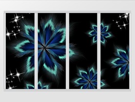 现代简约羽毛花卉梦幻移门