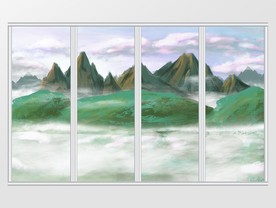 新中式山峰移门