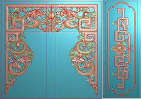 镂空草龙神台佛龛花边精雕图浮雕