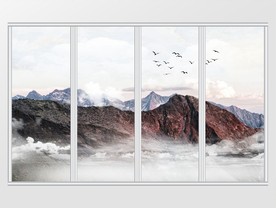 岩石高清大理石纹山水移门