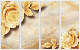 立体牡丹大理石纹移门