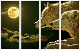 现代简约大气狼性文化移门