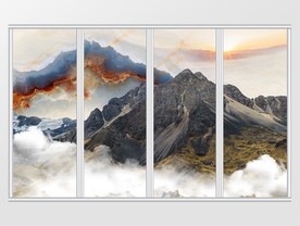 大理石纹风景移门