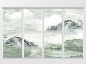 大理石纹风景移门