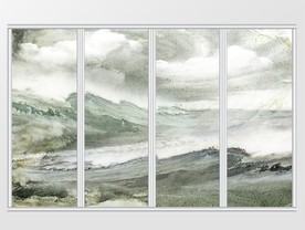 大理石纹风景移门