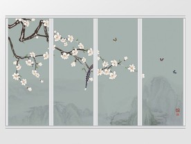新中式手绘花鸟移门