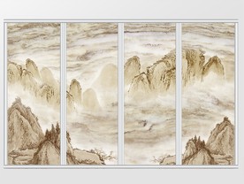 大理石纹风景移门