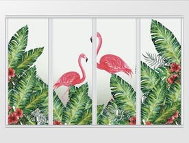 北欧风火烈鸟移门