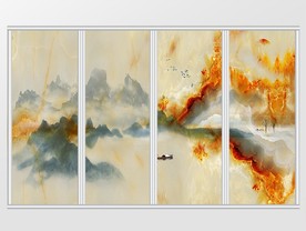 大理石纹风景移门