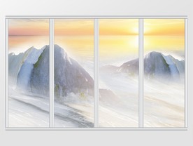 大理石纹风景移门