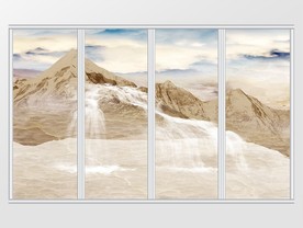 大理石纹风景移门