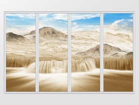 大理石纹风景移门