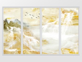 大理石纹风景移门