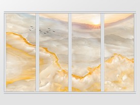 大理石纹风景移门