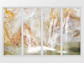 大理石纹风景移门