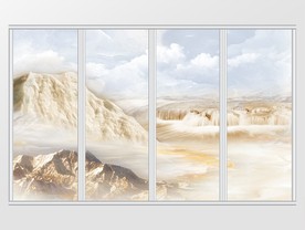 大理石纹风景移门