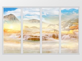 大理石纹风景移门