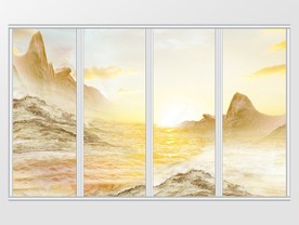 大理石纹风景移门