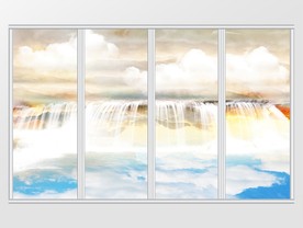 大理石纹风景移门