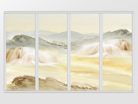 大理石纹风景移门