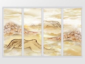 大理石纹风景移门