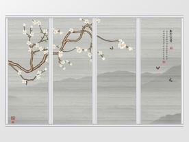 手绘玉兰新中式移门