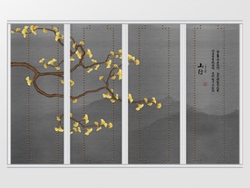 新中式银杏叶移门