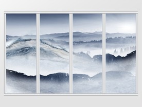 大理石纹风景移门