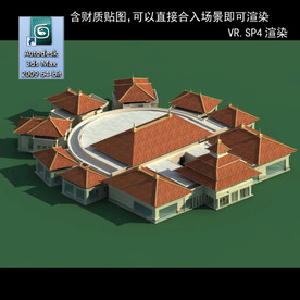 中式建筑 中式多层 中式别墅