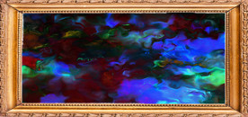 蓝色油画装饰画