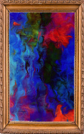 蓝色油画装饰画挂画