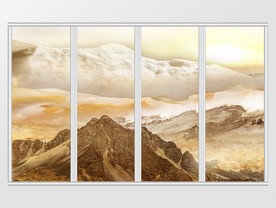 大理石纹风景移门