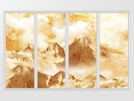 大理石纹山水风景移门