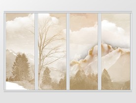 大理石纹山水风景移门