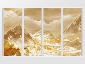 大理石纹山水风景移门