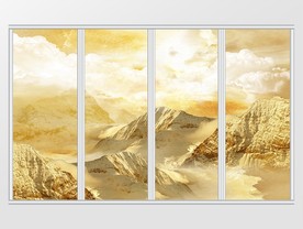 大理石纹山水风景移门