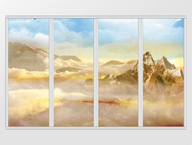 大理石纹山水风景移门