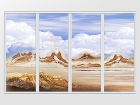 大理石纹山水风景移门