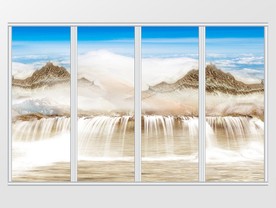 大理石纹山水移门