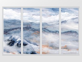 艺术山水风景抽象移门