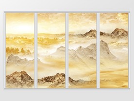 远山朝歌抽象移门