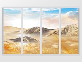 抽象远山意境山水移门