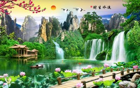 客厅山水背景墙