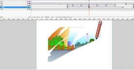 一支笔在画板上涂抹一幅画12秒