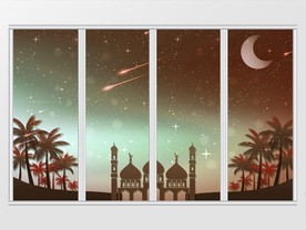 现代时尚风景建筑移门