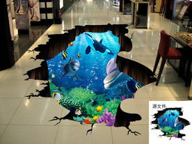 大型海底世界3D地贴立体画