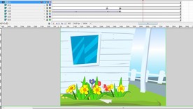 花丛窗户蝴蝶和纸飞机20秒