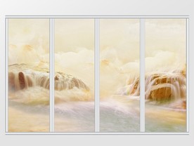 石纹山水移门