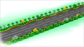 道路绿化效果图