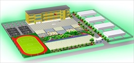 小学 中学校园绿化效果图